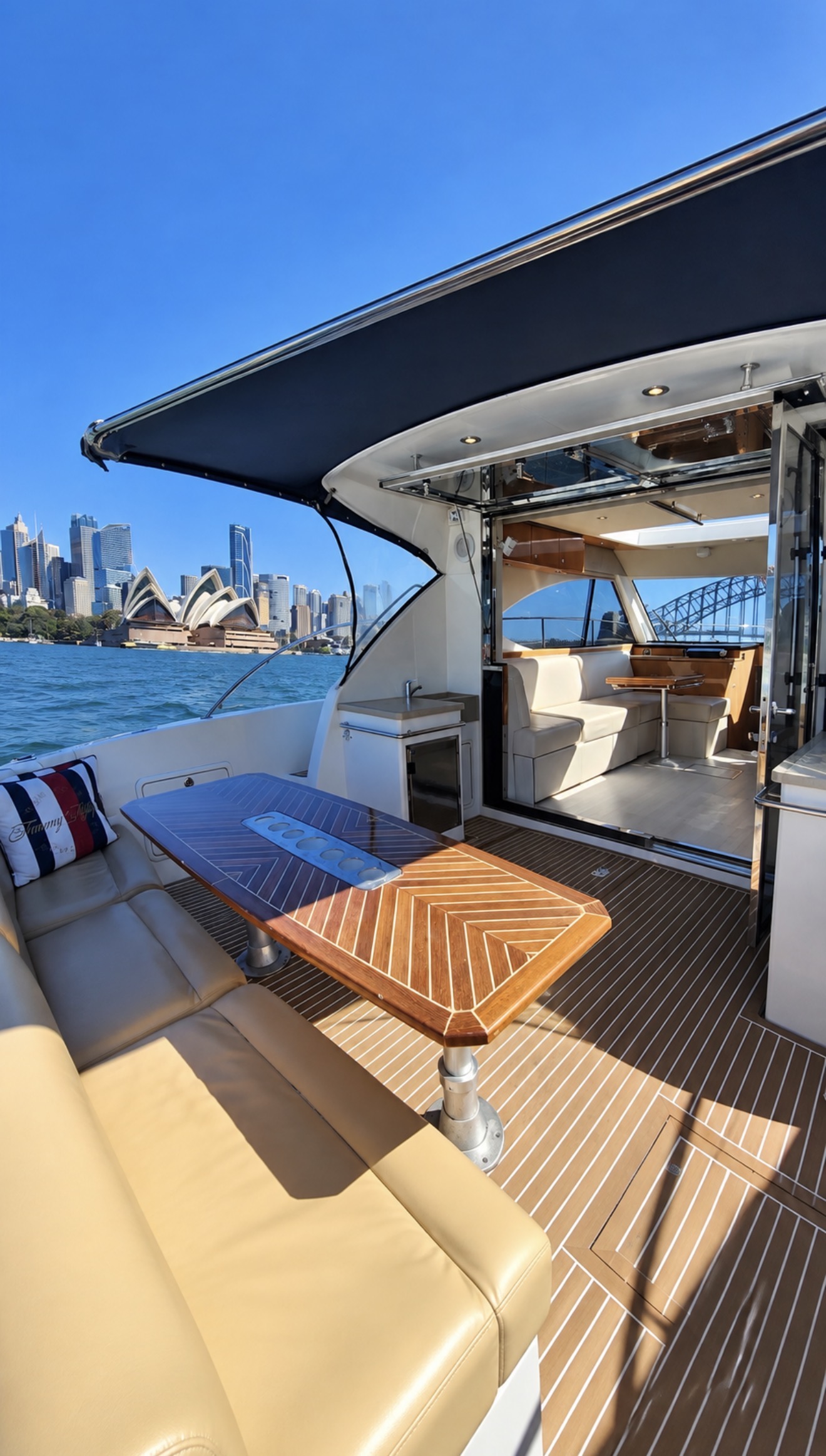 Outdoor dining area aboard Signature